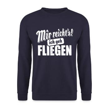 Mir reicht's ich geh fliegen - Spruch - Unisex Pullover - Navy - Vorne - Alina (178cm) & Michal (187cm)