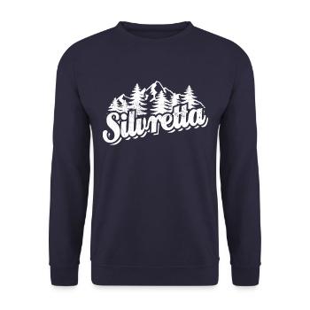 Silvretta - Wald und Berge Wandern Erholung - Unisex Pullover - Navy - Vorne - Alina (178cm) & Michal (187cm)