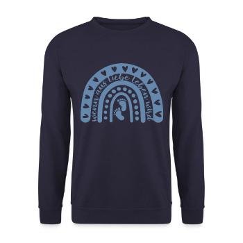 Wenn aus Liebe Leben wird - Baby - schwanger - Unisex Pullover - Navy - Vorne - Alina (178cm) & Michal (187cm)