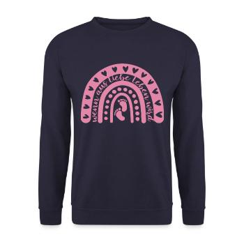 Wenn aus Liebe Leben wird - Baby - schwanger - Unisex Pullover - Navy - Vorne - Alina (178cm) & Michal (187cm)