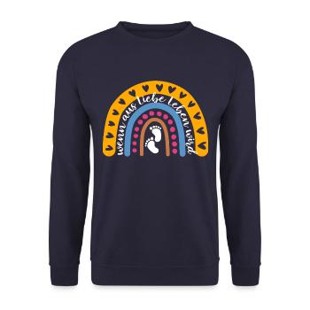 Wenn aus Liebe Leben wird - Baby - schwanger - Unisex Pullover - Navy - Vorne - Alina (178cm) & Michal (187cm)