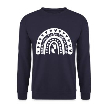 Wenn aus Liebe Leben wird - Baby - schwanger - Unisex Pullover - Navy - Vorne - Alina (178cm) & Michal (187cm)