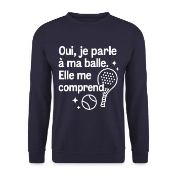Je parle à ma balle de padel padeliste padéliste - Sweat-shirt Unisexe - marine - Devant - Alina (178cm) & Michal (187cm)