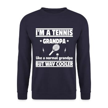 I'm a tennis grandpa - Unisex Sweatshirt - navy - Front - Alina (178cm) & Michal (187cm)