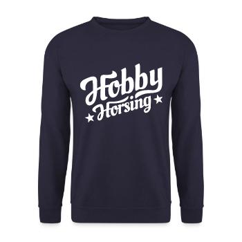 Hobby Horsing - Hobby Cheval - Equitation - Cadeau - Sweat-shirt Unisexe - marine - Devant - Alina (178cm) & Michal (187cm)