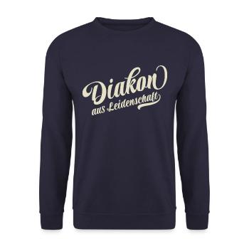 Diakon aus Leidenschaft - Motivation und Erfolg - Unisex Pullover - Navy - Vorne - Alina (178cm) & Michal (187cm)