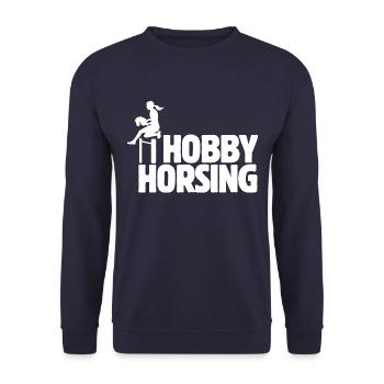 Hobby Horsing - Hobby Cheval - Equitation - Cadeau - Sweat-shirt Unisexe - marine - Devant - Alina (178cm) & Michal (187cm)
