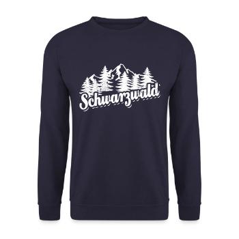 Schwarzwald - Wald und Berge Wandern Erholung - Unisex Pullover - Navy - Vorne - Alina (178cm) & Michal (187cm)