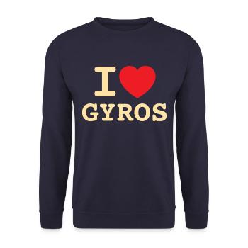 J’AIME GYROS - GRÈCE - GRIECHENLAND - Sweat-shirt Unisexe - marine - Devant - Alina (178cm) & Michal (187cm)