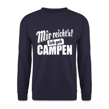 Mir reicht's ich geh campen - Spruch - Unisex Pullover - Navy - Vorne - Alina (178cm) & Michal (187cm)