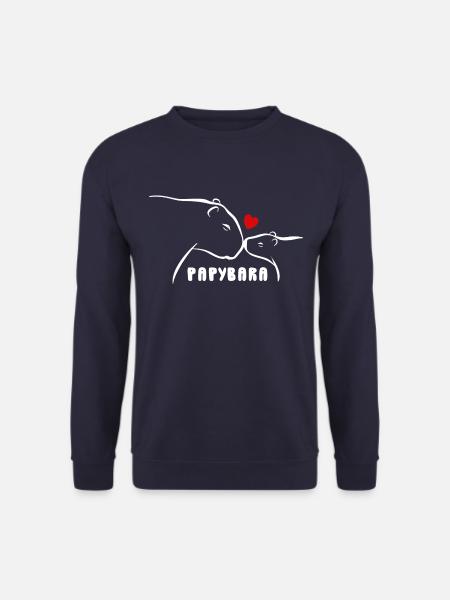 Papybara - Capybara Wortspiel Vatertag, Männertag - Unisex Pullover - Navy
