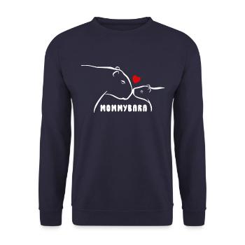 Mommybara - Capybara Wortspiel - beste Mama - Unisex Pullover - Navy - Vorne - Alina (178cm) & Michal (187cm)
