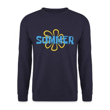 Été - soleil - vacances - bonne humeur - Sweat-shirt Unisexe - marine - Devant - Alina (178cm) & Michal (187cm)
