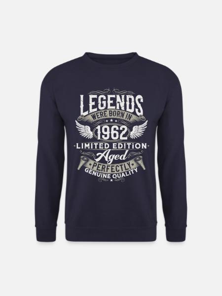 1962 Jahrgang geboren Legenden Geburtstag Geschenk - Unisex Pullover - Navy