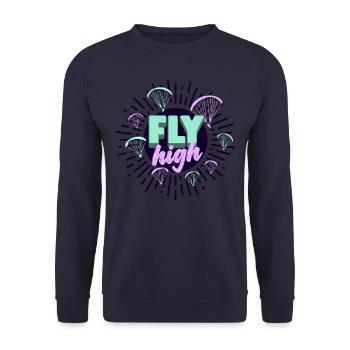 FLY high paraglider - Unisex Sweatshirt - navy - Front - Alina (178cm) & Michal (187cm)