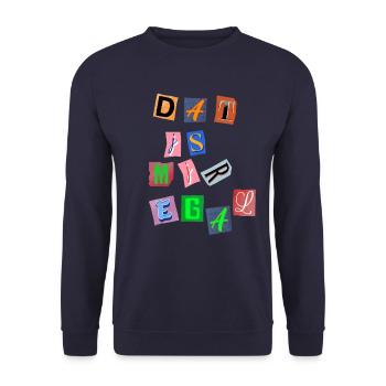 DAT IST MIR EGAL - Unisex Pullover - Navy - Vorne - Alina (178cm) & Michal (187cm)