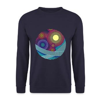Line Art Sunshine - Unisex Sweatshirt - navy - Front - Alina (178cm) & Michal (187cm)