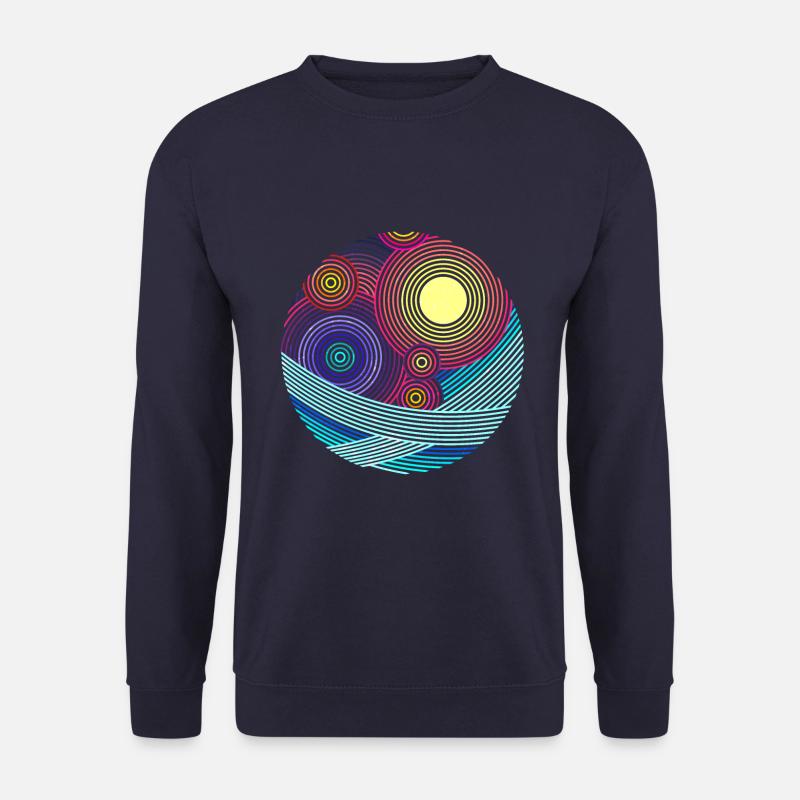 Line Art Sunshine - Unisex Pullover - Navy