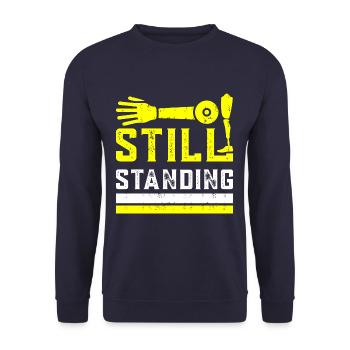 Still Standing Funny Leg Amputation Leg Amputee - Unisex Pullover - Navy - Vorne - Alina (178cm) & Michal (187cm)