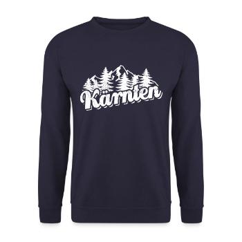 Kärnten - Wald und Berge Wandern Erholung - Unisex Pullover - Navy - Vorne - Alina (178cm) & Michal (187cm)