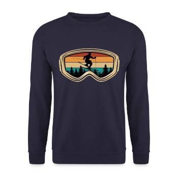 Ski, lunettes de ski, après-ski, sports d'hiver, vacances au ski - Sweat-shirt Unisexe - marine - Devant - Alina (178cm) & Michal (187cm)