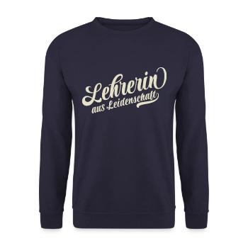 Lehrerin aus Leidenschaft - Motivation und Erfolg - Unisex Pullover - Navy - Vorne - Alina (178cm) & Michal (187cm)