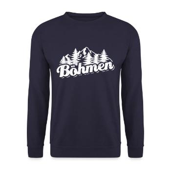 Böhmen - Wald und Berge Wandern Erholung - Unisex Pullover - Navy - Vorne - Alina (178cm) & Michal (187cm)