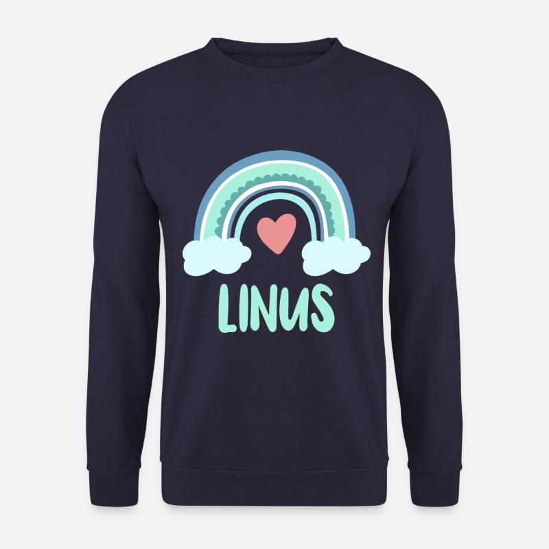 Linus Name Regenbogen Baby - Unisex Pullover - Navy
