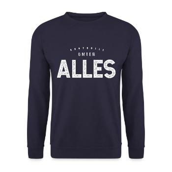 Alles unter Kontrolle - lustiger Spruch - Unisex Pullover - Navy - Vorne - Alina (178cm) & Michal (187cm)