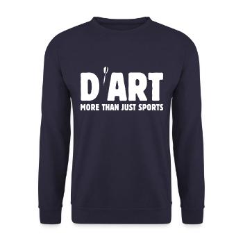 Darts - mehr als nur Sport - es ist Kunst - Unisex Pullover - Navy - Vorne - Alina (178cm) & Michal (187cm)