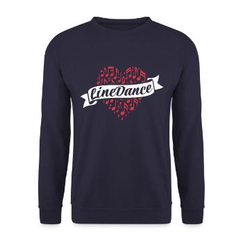 Danse en ligne - Danse avec le cœur - Musique Cadeau - Sweat-shirt Unisexe - marine - Devant - Alina (178cm) & Michal (187cm)