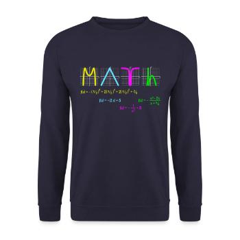Math with Functions colored - Unisex Sweatshirt - navy - Front - Alina (178cm) & Michal (187cm)