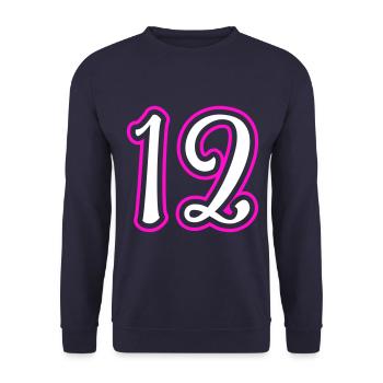 12 Number number - Unisex Sweatshirt - navy - Front - Alina (178cm) & Michal (187cm)