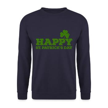 Bonne Saint-Patrick - Trèfle - Trèfle - Sweat-shirt Unisexe - marine - Devant - Alina (178cm) & Michal (187cm)