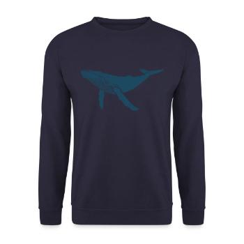 Baleine - baleine à bosse - mammifère marin - cadeau - Sweat-shirt Unisexe - marine - Devant - Alina (178cm) & Michal (187cm)