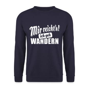 Mir reicht's ich geh wandern - Outdoor Spruch - Unisex Pullover - Navy - Vorne - Alina (178cm) & Michal (187cm)