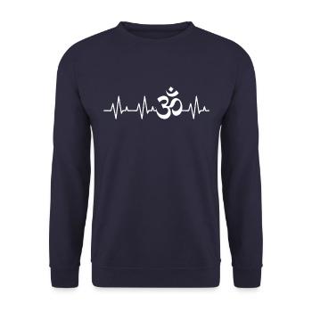 Méditation Pulsation Battement de cœur OM Hindouisme Spirituel - Sweat-shirt Unisexe - marine - Devant - Alina (178cm) & Michal (187cm)