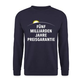 Photovoltaik - Solarenergie - Sonne Preisgarantie - Unisex Pullover - Navy - Vorne - Alina (178cm) & Michal (187cm)