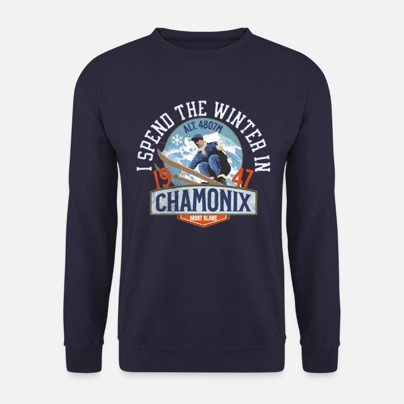 Den Winter verbringe ich in Chamonix - Unisex Pullover - Navy