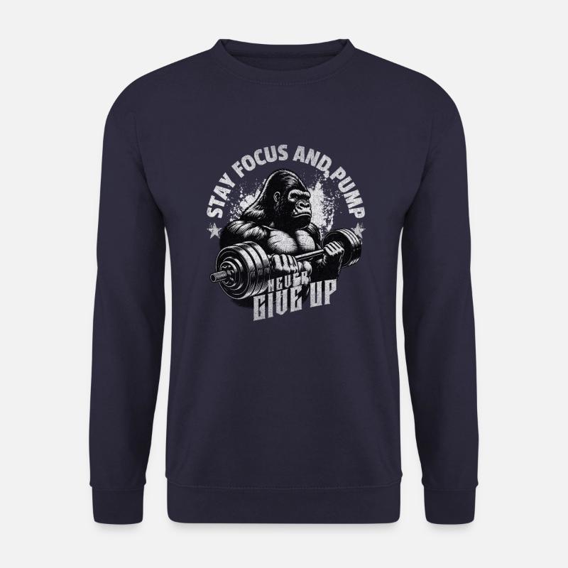 Gorilla gym never give up - Unisex Pullover - Navy