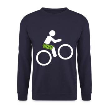 Bike - eco - without battery - funny saying - Unisex Sweatshirt - navy - Front - Alina (178cm) & Michal (187cm)