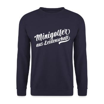 Minigolfer aus Leidenschaft - Unisex Pullover - Navy - Vorne - Alina (178cm) & Michal (187cm)