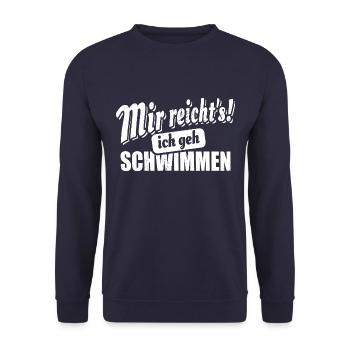 Mir reicht's ich geh schwimmen - Spruch - Unisex Pullover - Navy - Vorne - Alina (178cm) & Michal (187cm)
