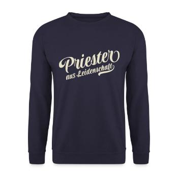Priester aus Leidenschaft - Motivation und Erfolg - Unisex Pullover - Navy - Vorne - Alina (178cm) & Michal (187cm)