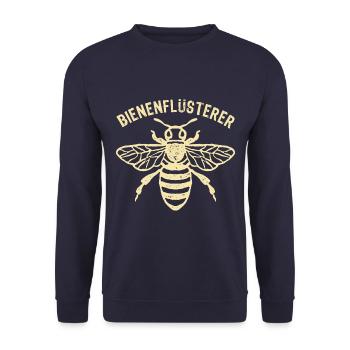 Bienenflüsterer - Biene - Imker- Honig - Unisex Pullover - Navy - Vorne - Alina (178cm) & Michal (187cm)