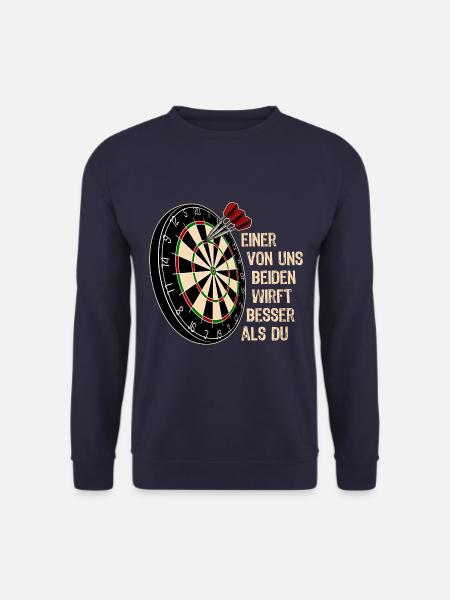 Einer von uns beiden - Dart Spruch - Unisex Pullover - Navy