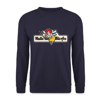 Holla die Bierfee - Biertrinker - Sticker - Unisex Pullover - Navy - Vorne - Alina (178cm) & Michal (187cm)