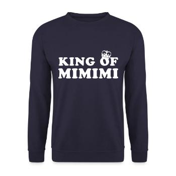 King of Mimimi - rumheulen Spruch - Unisex Pullover - Navy - Vorne - Alina (178cm) & Michal (187cm)