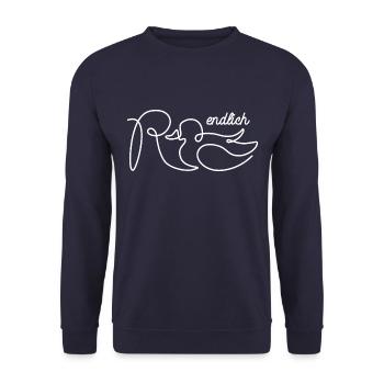 Endlich Rente Ente Rentner Ruhestand Pension - Unisex Pullover - Navy - Vorne - Alina (178cm) & Michal (187cm)