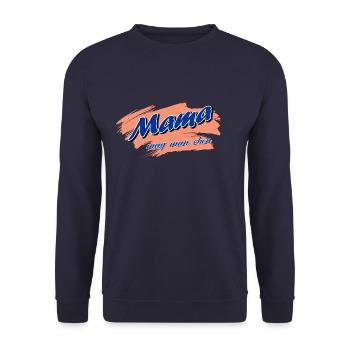 Mama mag man eben - Muttertag - Unisex Pullover - Navy - Vorne - Alina (178cm) & Michal (187cm)